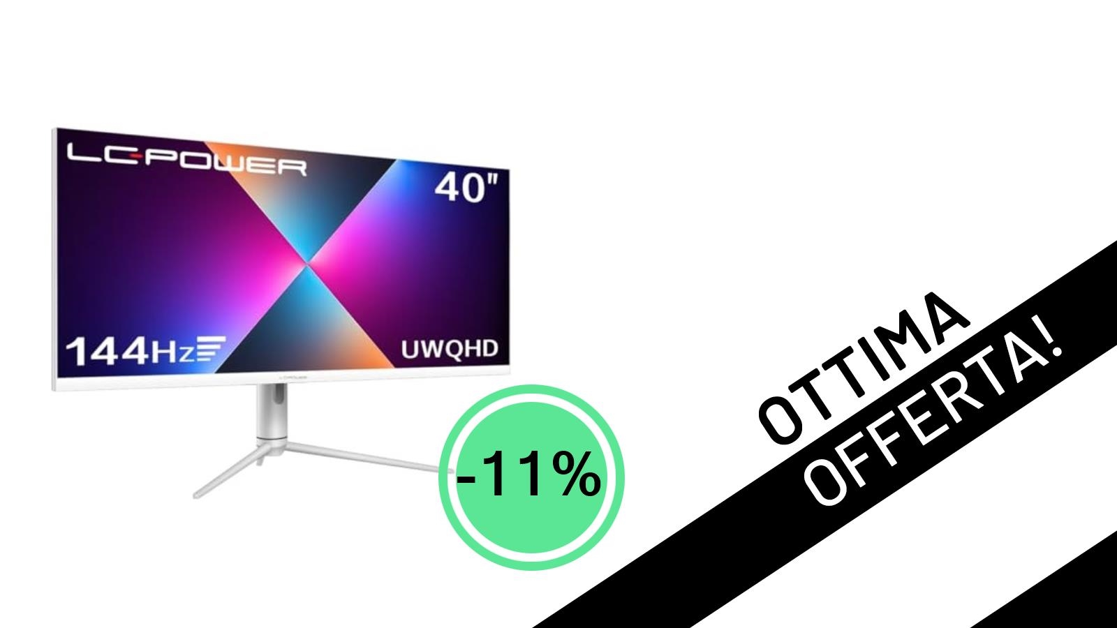 Offerta Esclusiva: Il Monitor Gaming Ultrawide LC-Power 40-UWQHD-144Hz Scontato del 11%!