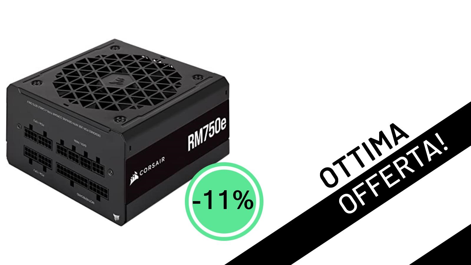 Corsair RM750e (2023): L'Alimentatore ATX Modulare al Minimo Storico con uno Sconto dell'11%!