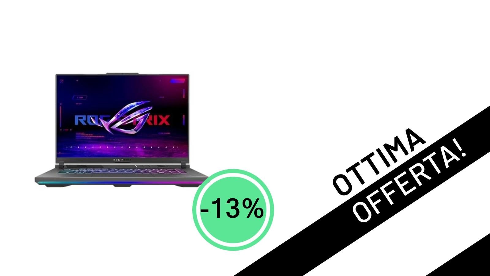 ASUS ROG Strix G16 (2025) con RTX 5070: Potenza da gaming al minimo storico con il -13% di sconto!