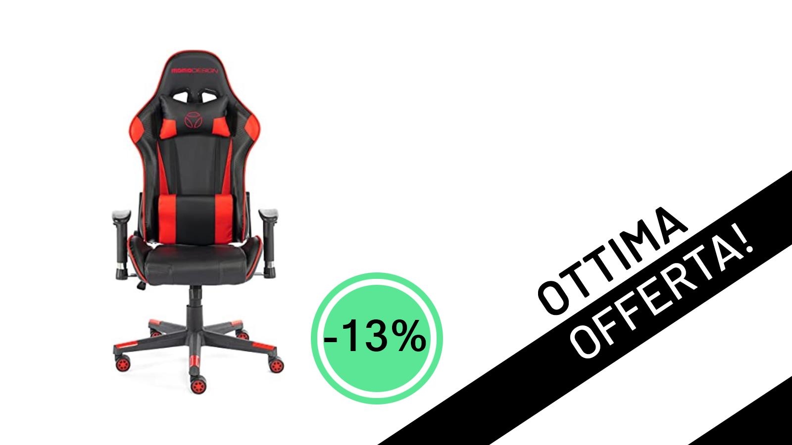 Sedia Gaming MOMO Design MD-GC005A-KR: L'Offerta Imperdibile per il Tuo Setup!