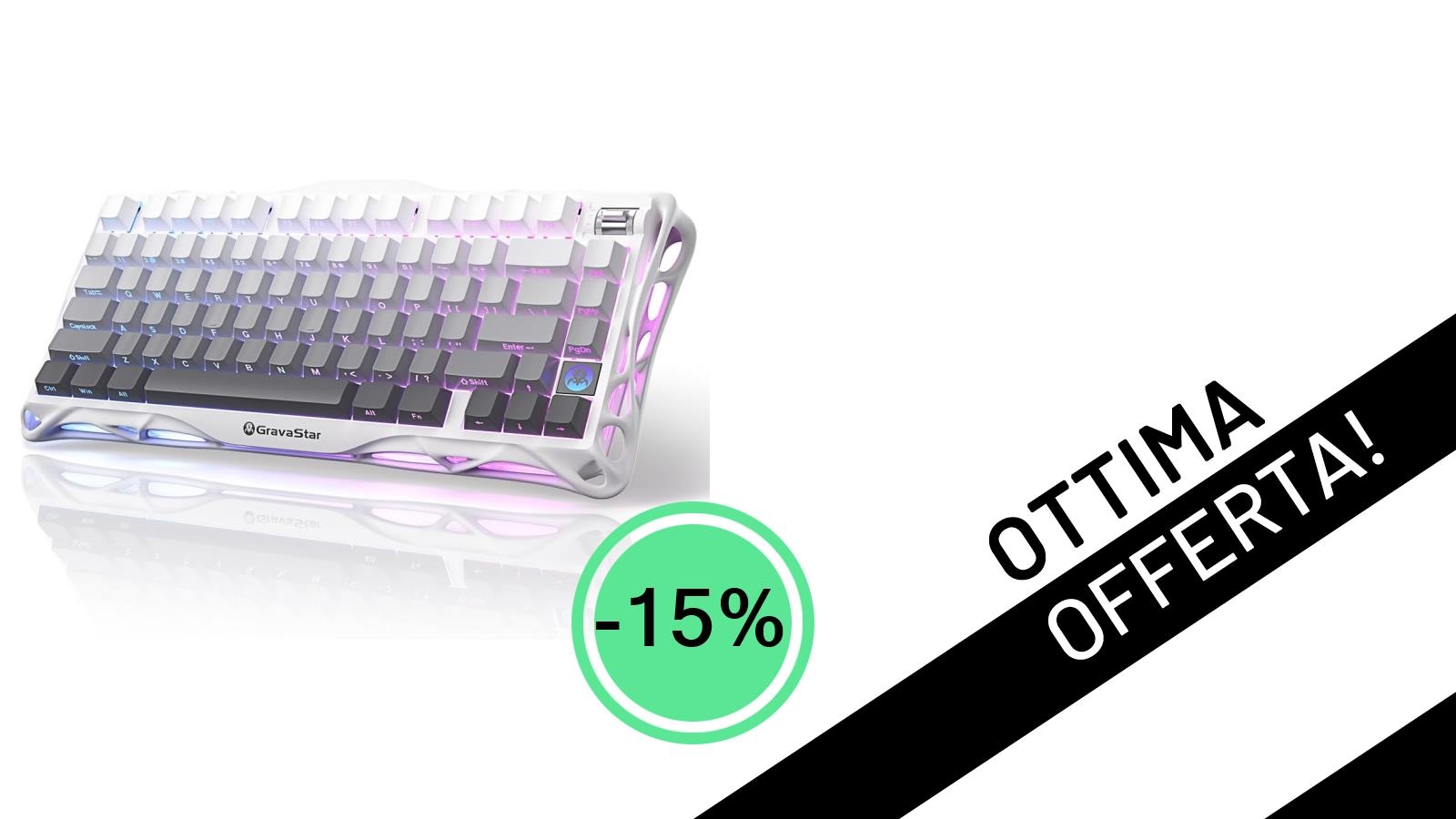 GravaStar Mercury K1 75%: La Tastiera Gaming Meccanica Definitiva Scontata del 15% a Soli 119,65€!