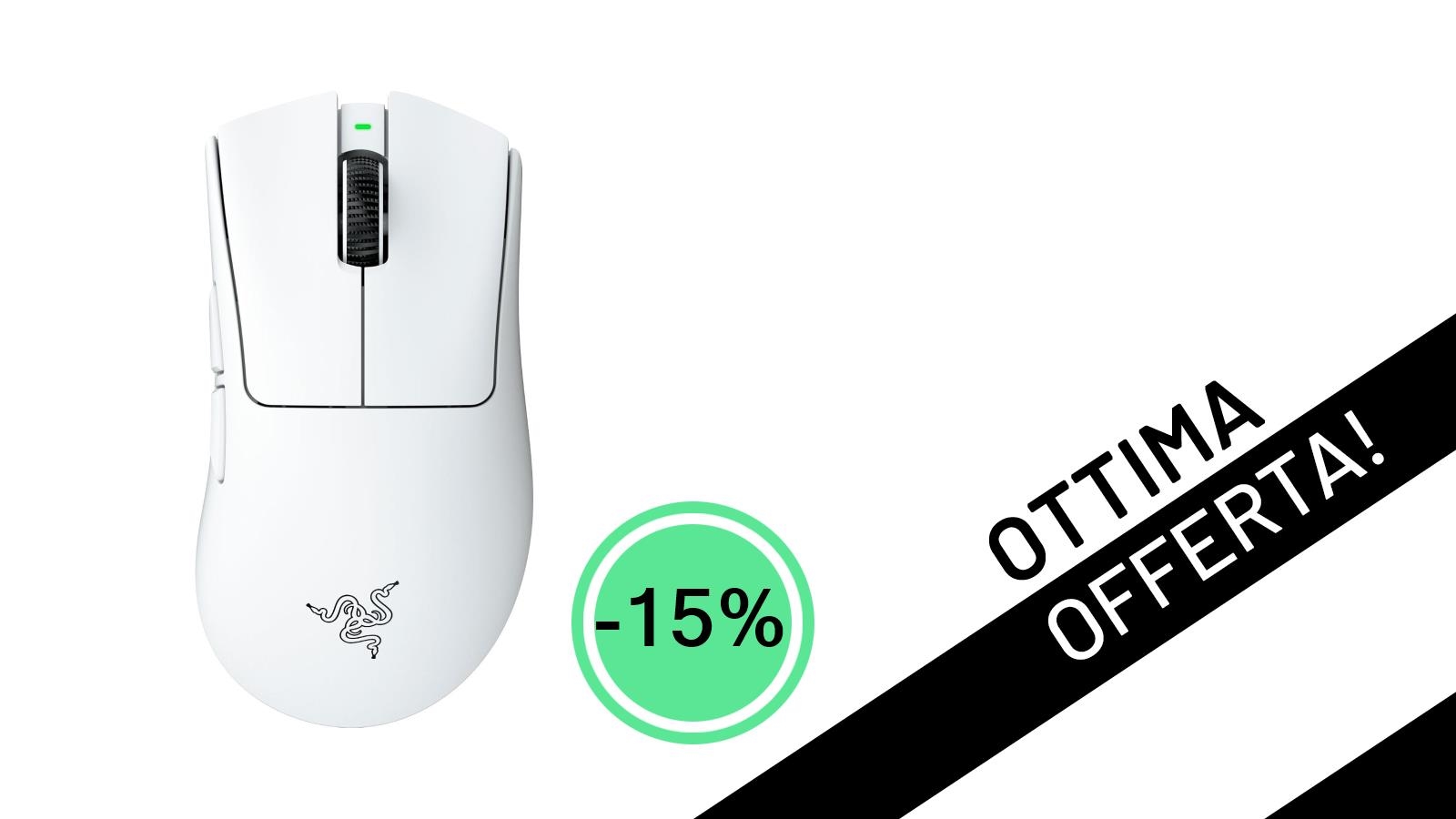 Razer DeathAdder V4 Pro Bianco: L'Elite del Gaming Scontata del 15%!