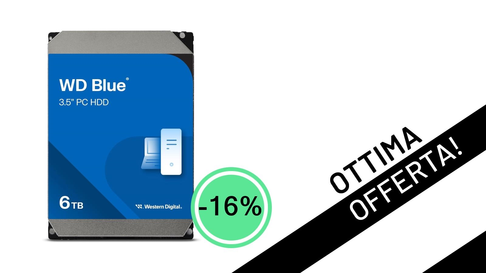 Migliora il tuo PC con l'HDD WD Blue 6TB: offerta imperdibile a 226,51€!