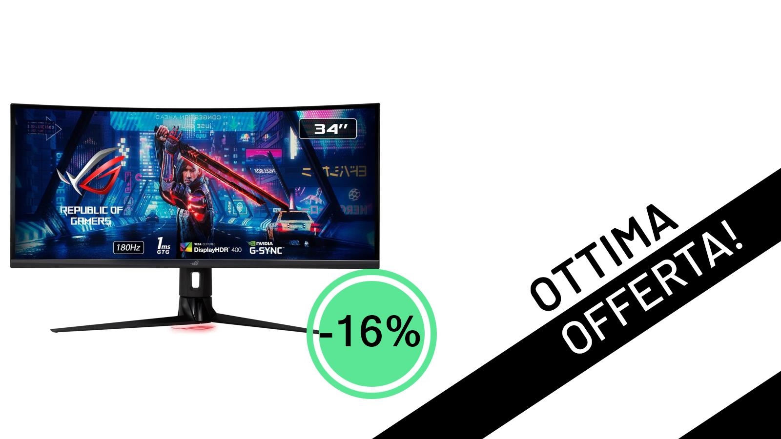 Un'occasione imperdibile: il Monitor Gaming ASUS ROG Strix XG349C crolla a 926,88€ con il -16%!