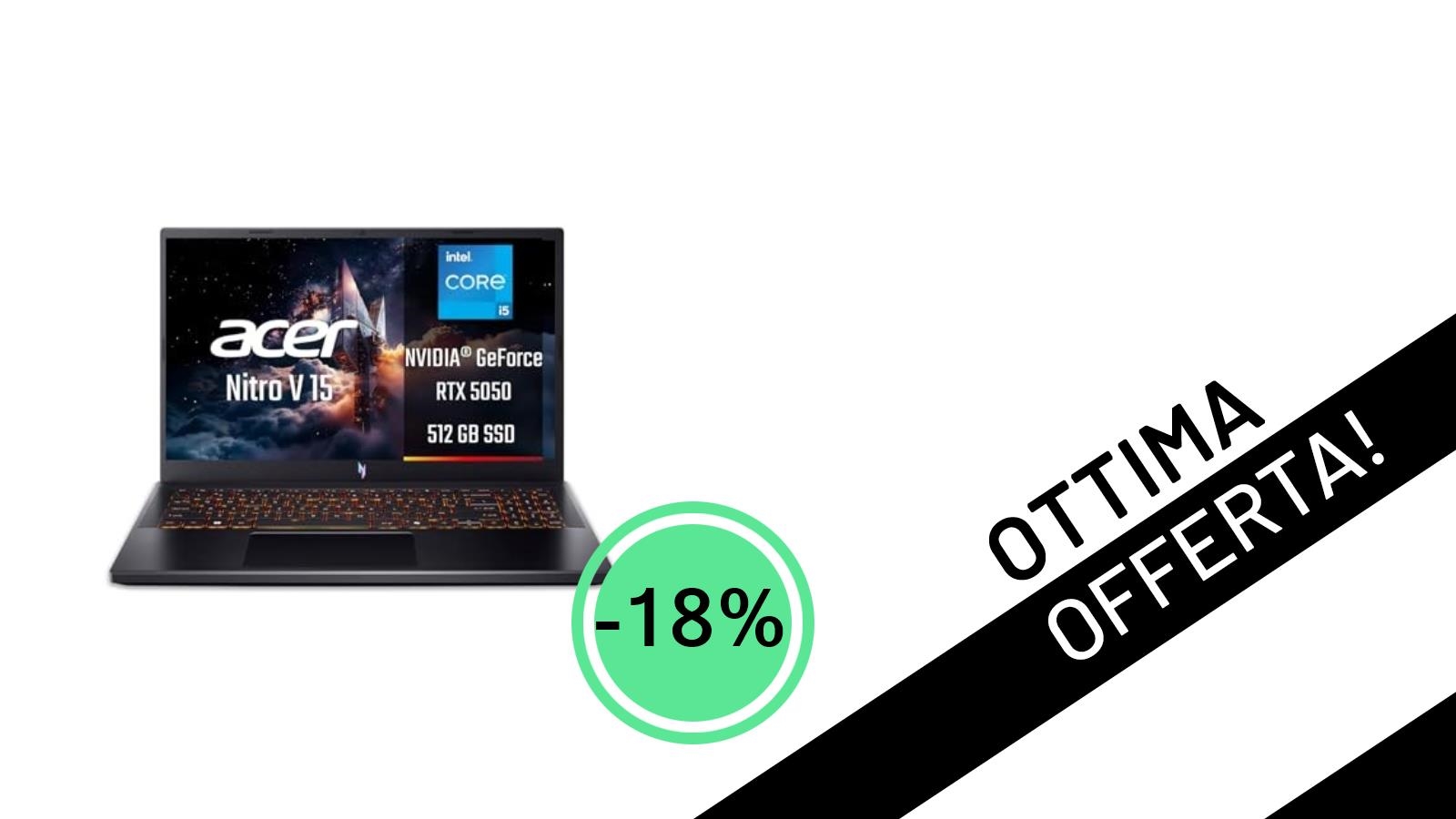 Acer Nitro V 15: Il Notebook Gaming con RTX 4050 Scontato del 18% a soli 899€!