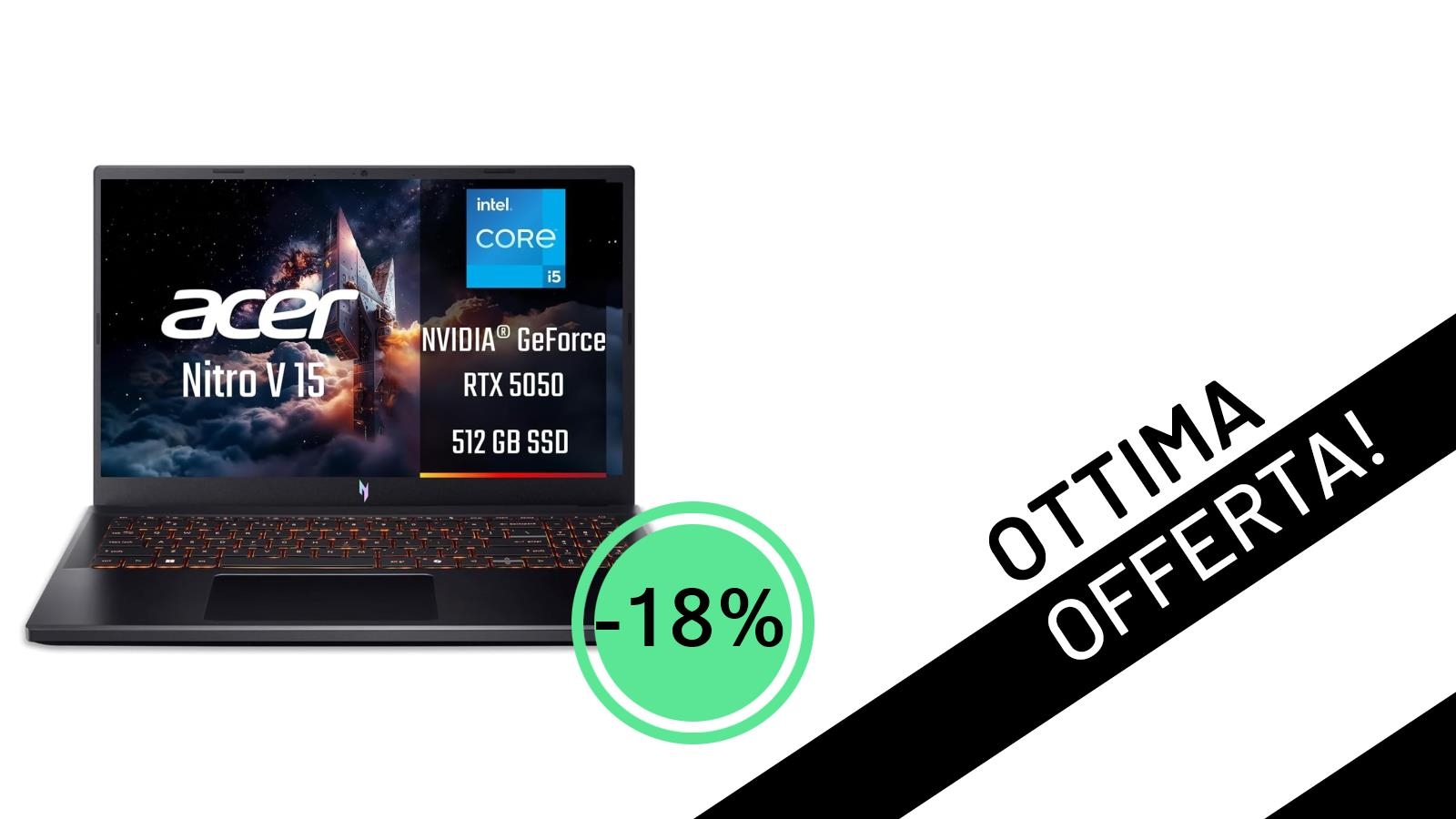 Acer Nitro V 15: Il Notebook Gaming con RTX 4050 Scontato del 18% a soli 899€!