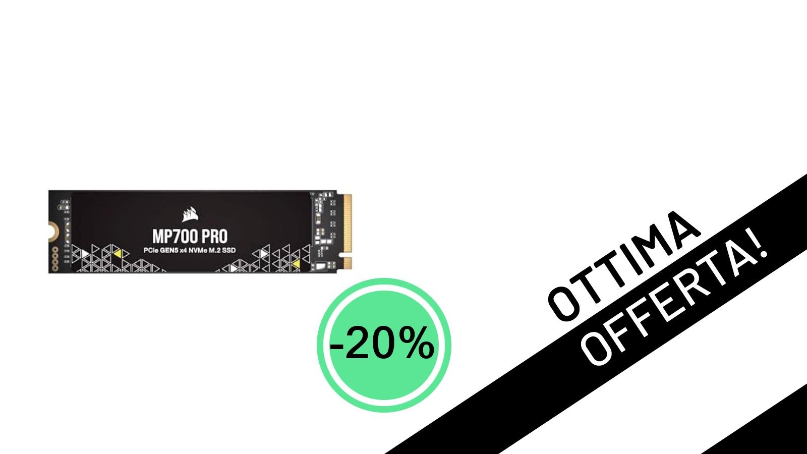 Corsair MP700 PRO 4TB: L'SSD Gen5 al Minimo Storico con uno Sconto del 20%!