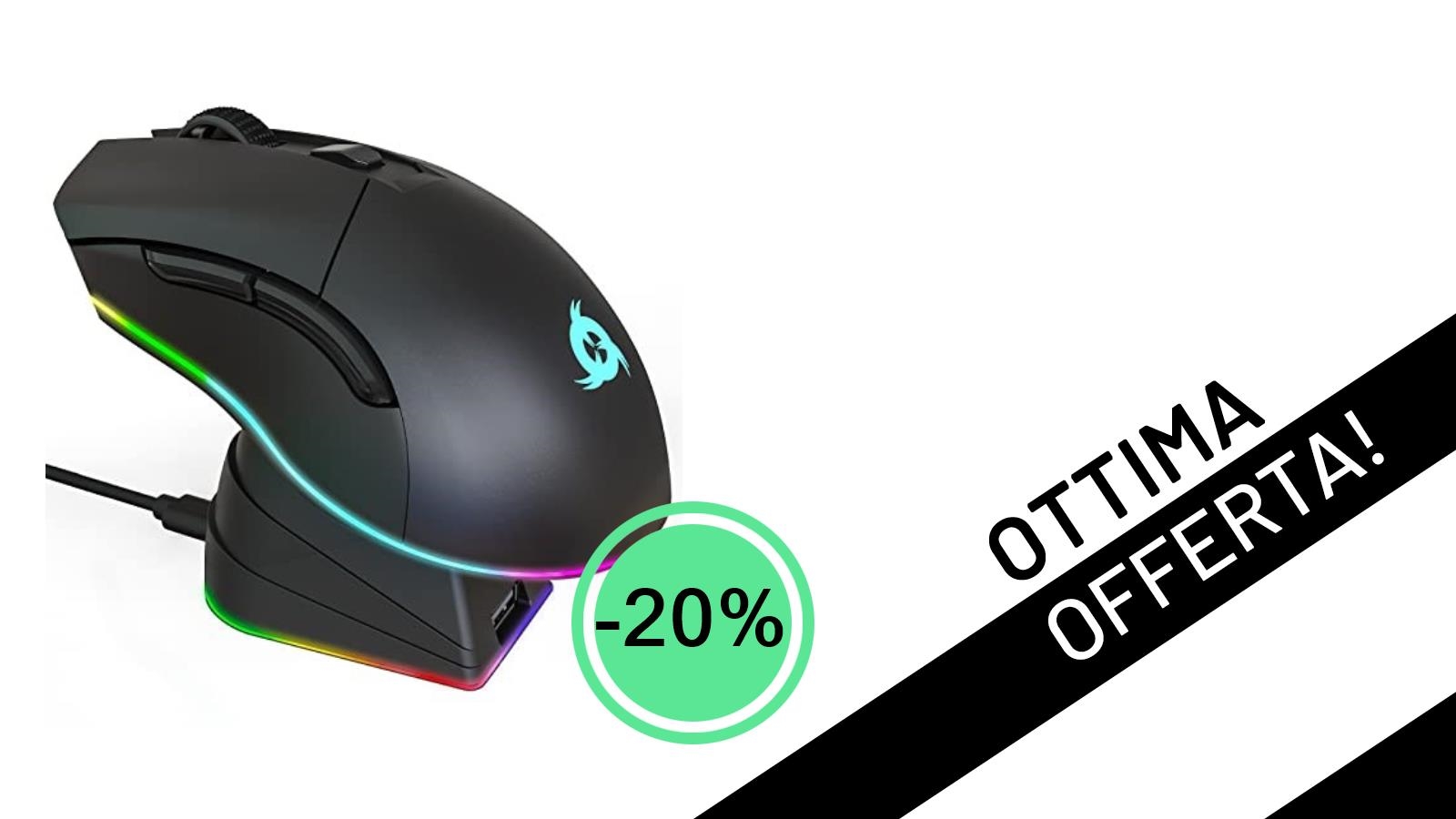 KLIM Blaze Pro: Il Mouse Gaming Wireless RGB Ricaricabile con Stazione di Ricarica, Ora Scontato del 20% a Soli 43,98€!