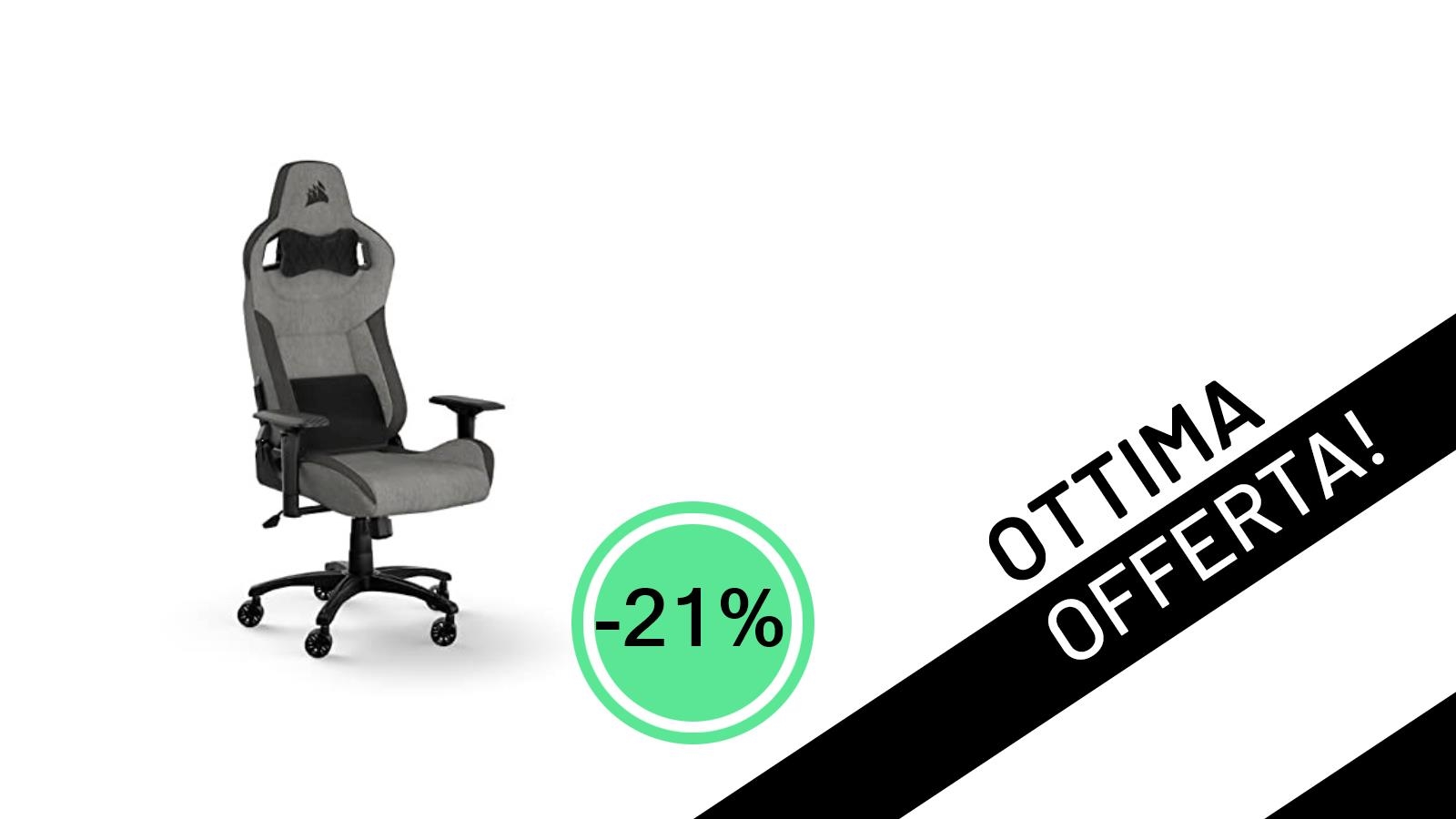 La Sedia Gaming Corsair T3 RUSH Fabric (2023) al Minimo Storico: Comfort Premium con il 21% di Sconto!