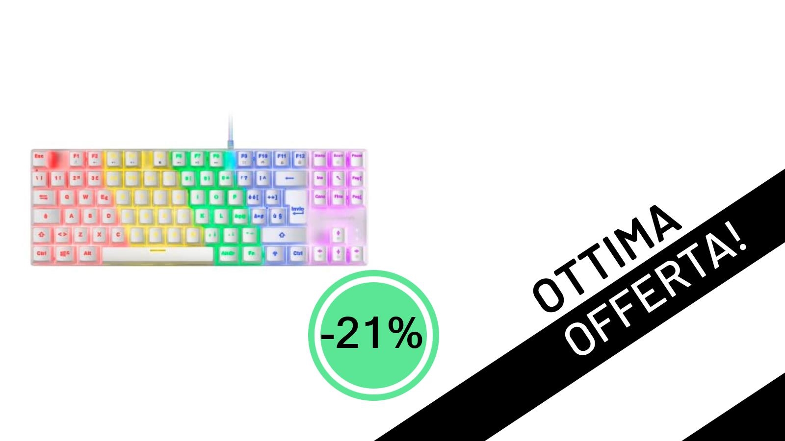 Mars Gaming MK80 Bianco: La Tastiera Gaming Meccanica TKL che non puoi farti scappare a soli 22,50€!