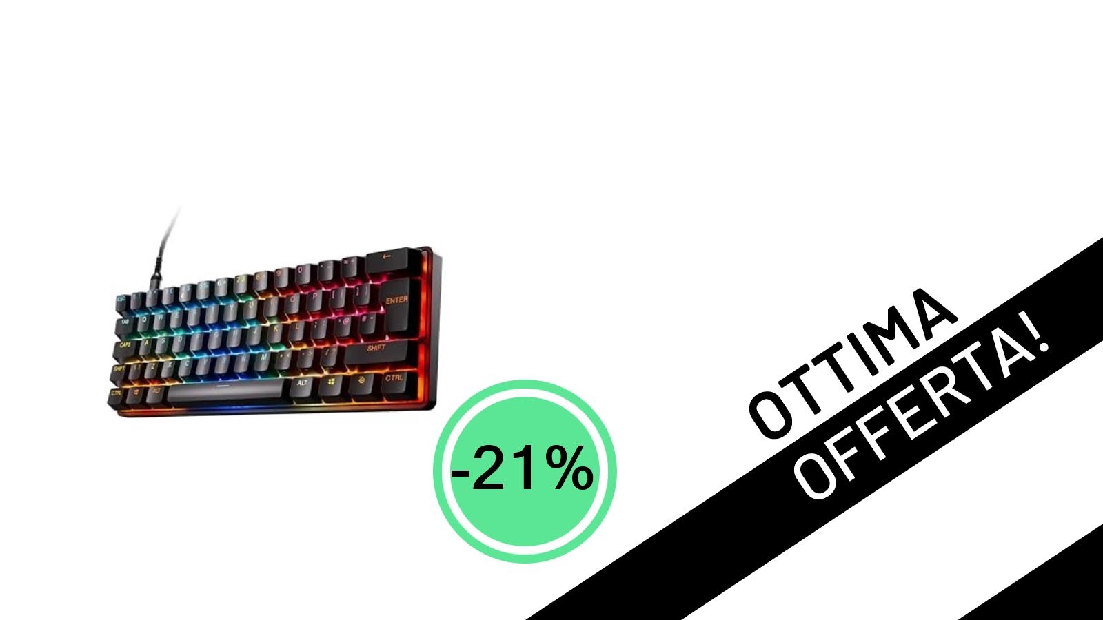SteelSeries Apex Pro Mini Gen 3: la tastiera gaming definitiva con switch HyperMagnetic OmniPoint 3.0 al -21%!