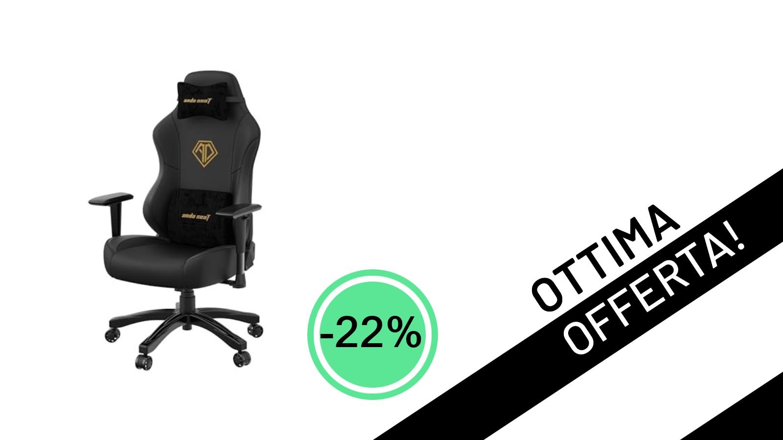Scopri l'Offerta Imperdibile: Anda Seat Phantom 3 Sedia Gaming Scontata del 22% a soli 249,99€!