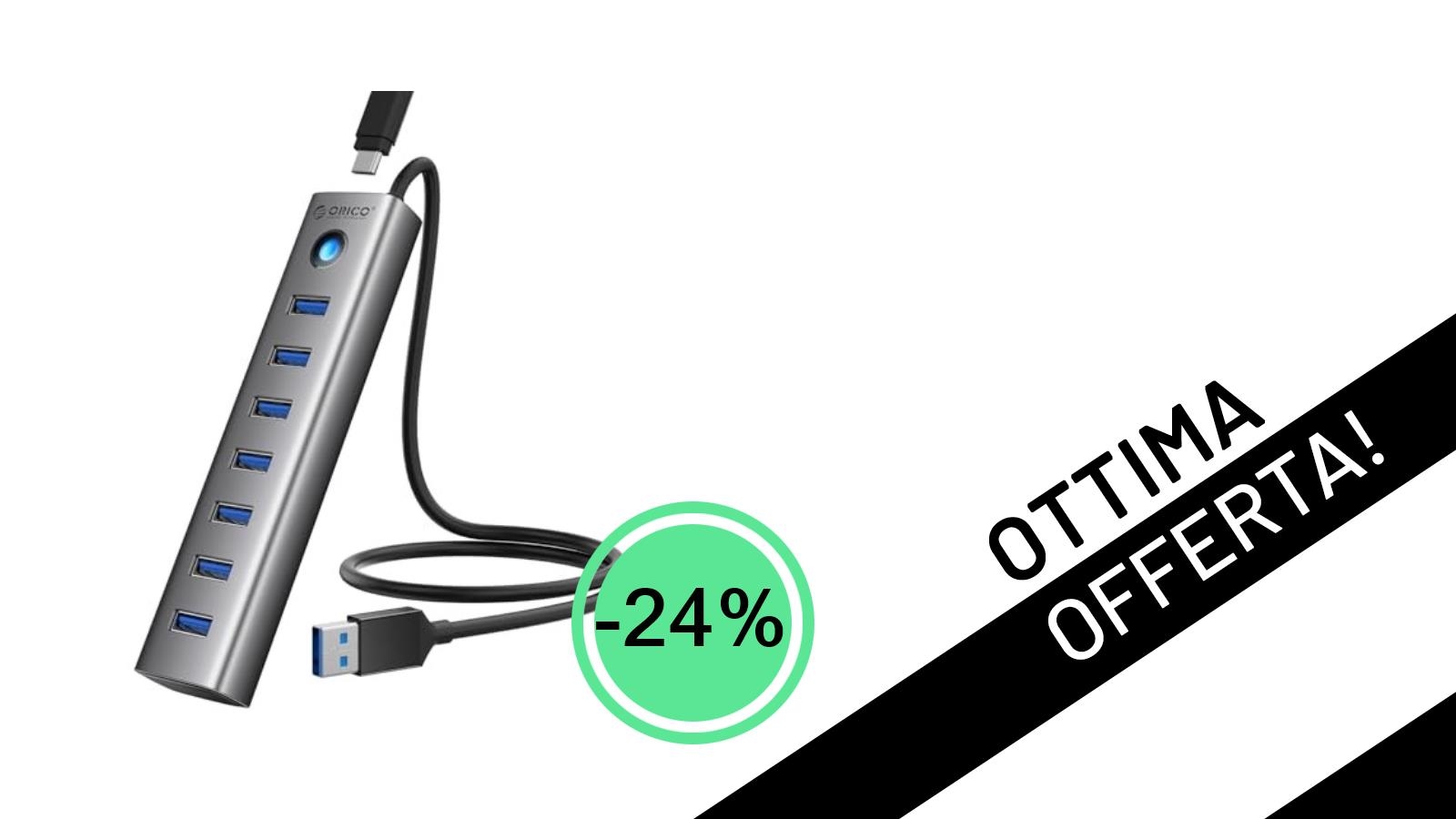 ORICO Hub USB 3.0 a 7 Porte: L'Offerta Imperdibile per Espandere la Tua Connettività!
