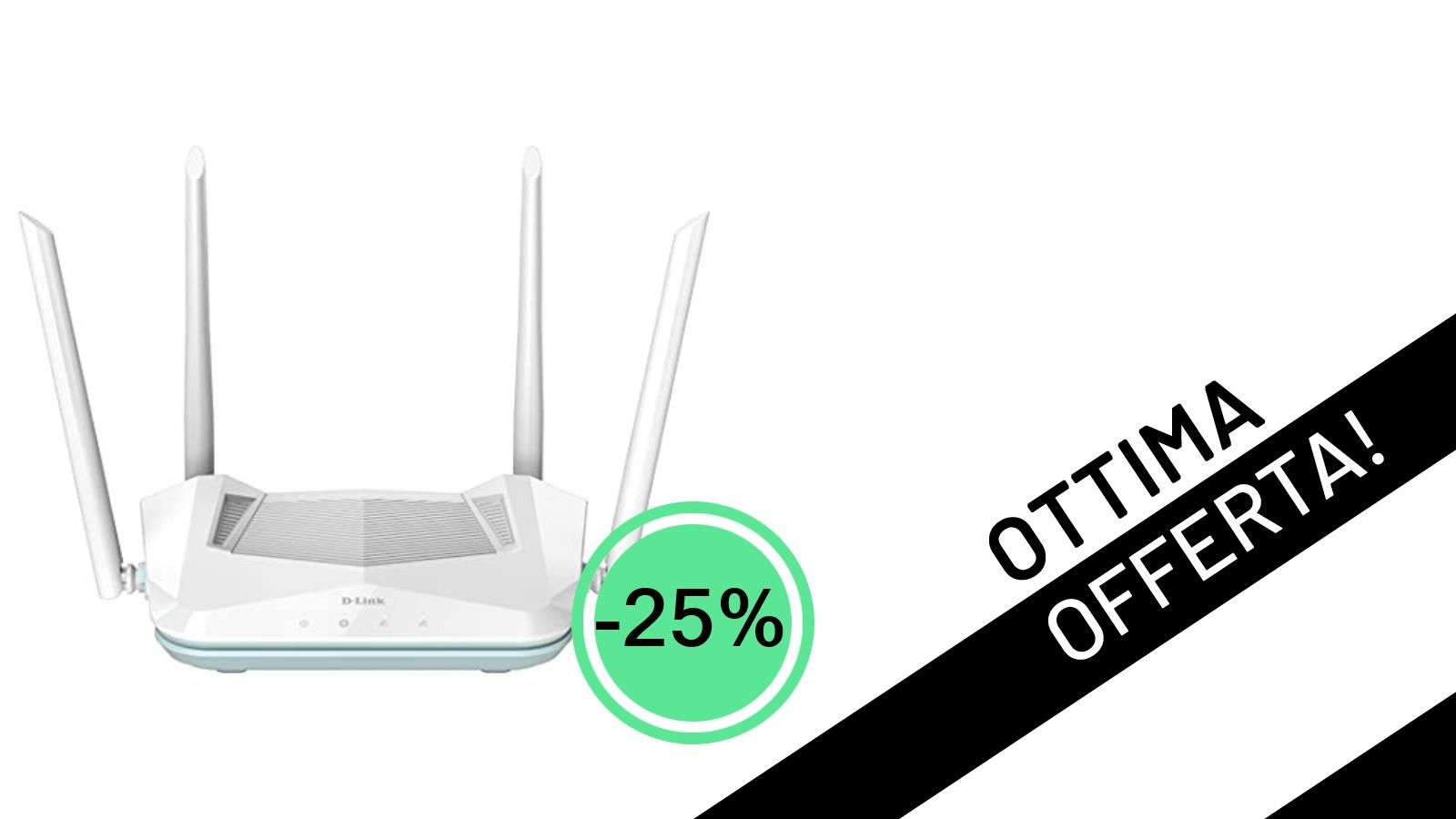 <strong>D-Link R15 Router AX1500</strong>: Il Wi-Fi AI Mesh Intelligente a soli <strong>33,50€</strong> con il <strong>-25% di Sconto</strong>!