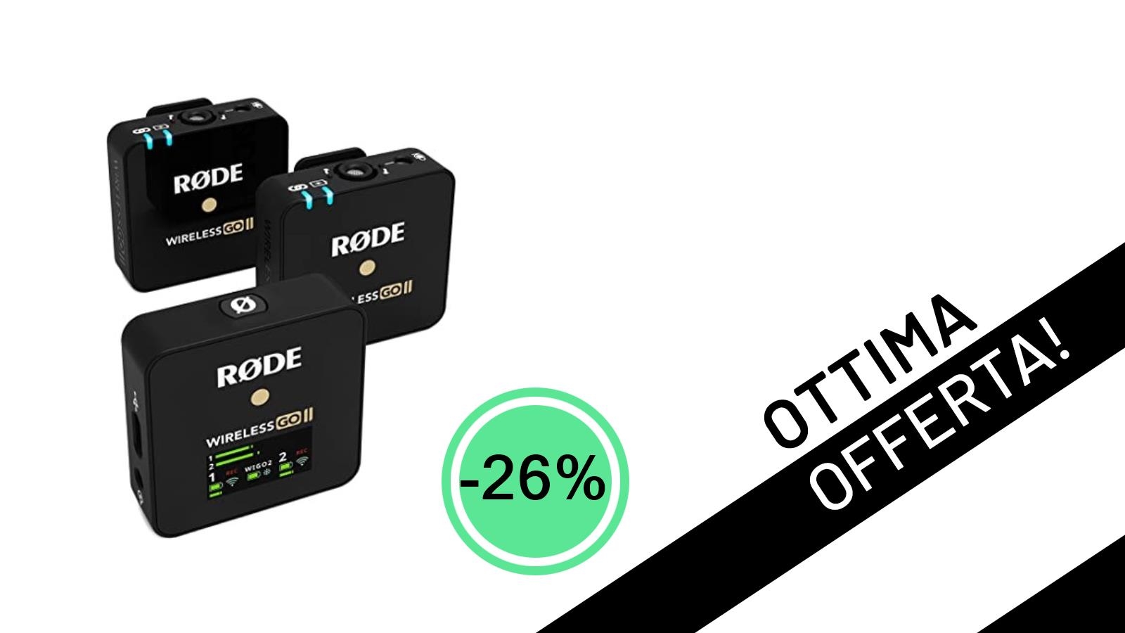 RØDE Wireless Go II: il sistema audio professionale per streaming e video in offerta del 26% a soli 242,86€
