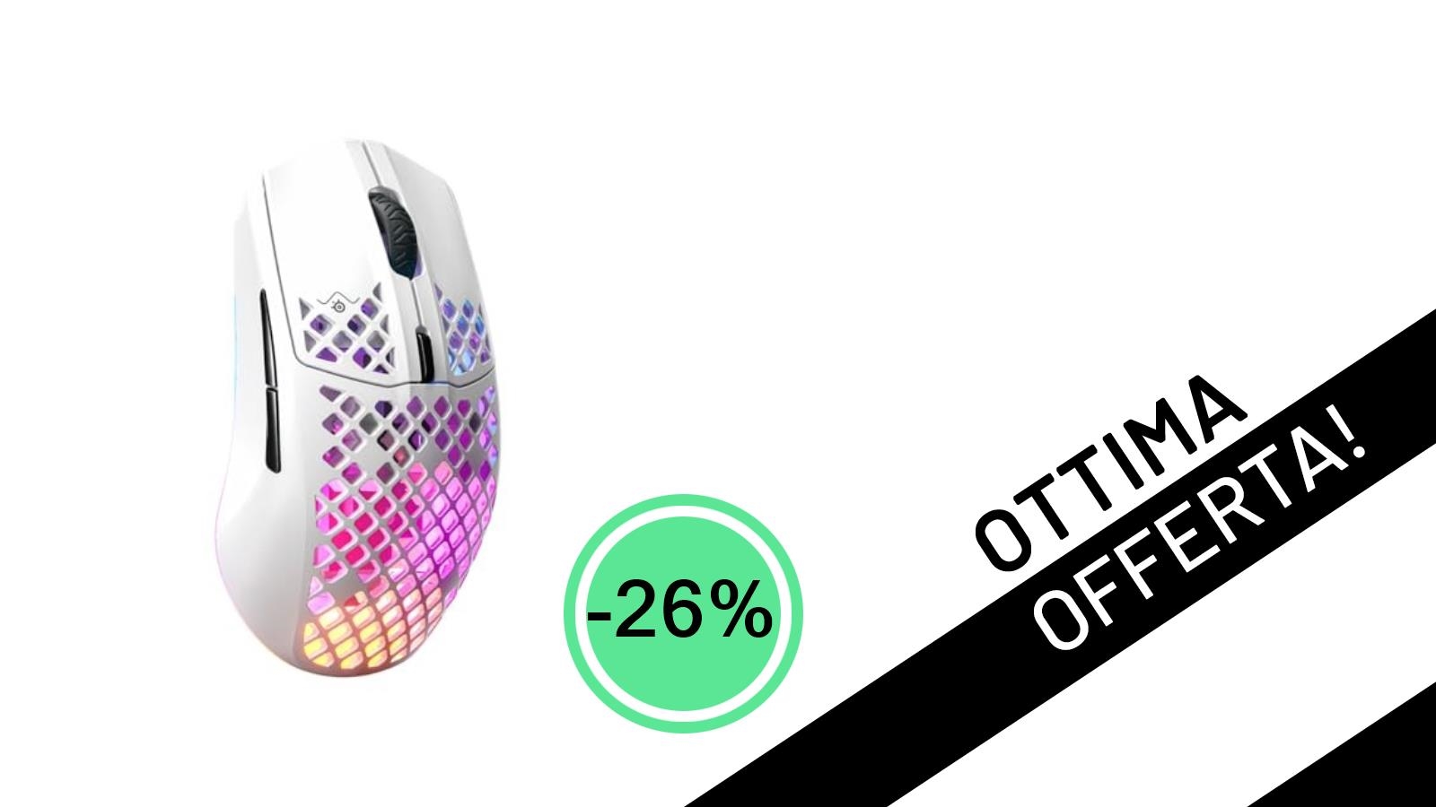 SteelSeries Aerox 3 Wireless: il mouse gaming ultraleggero e preciso a soli 64,99€!