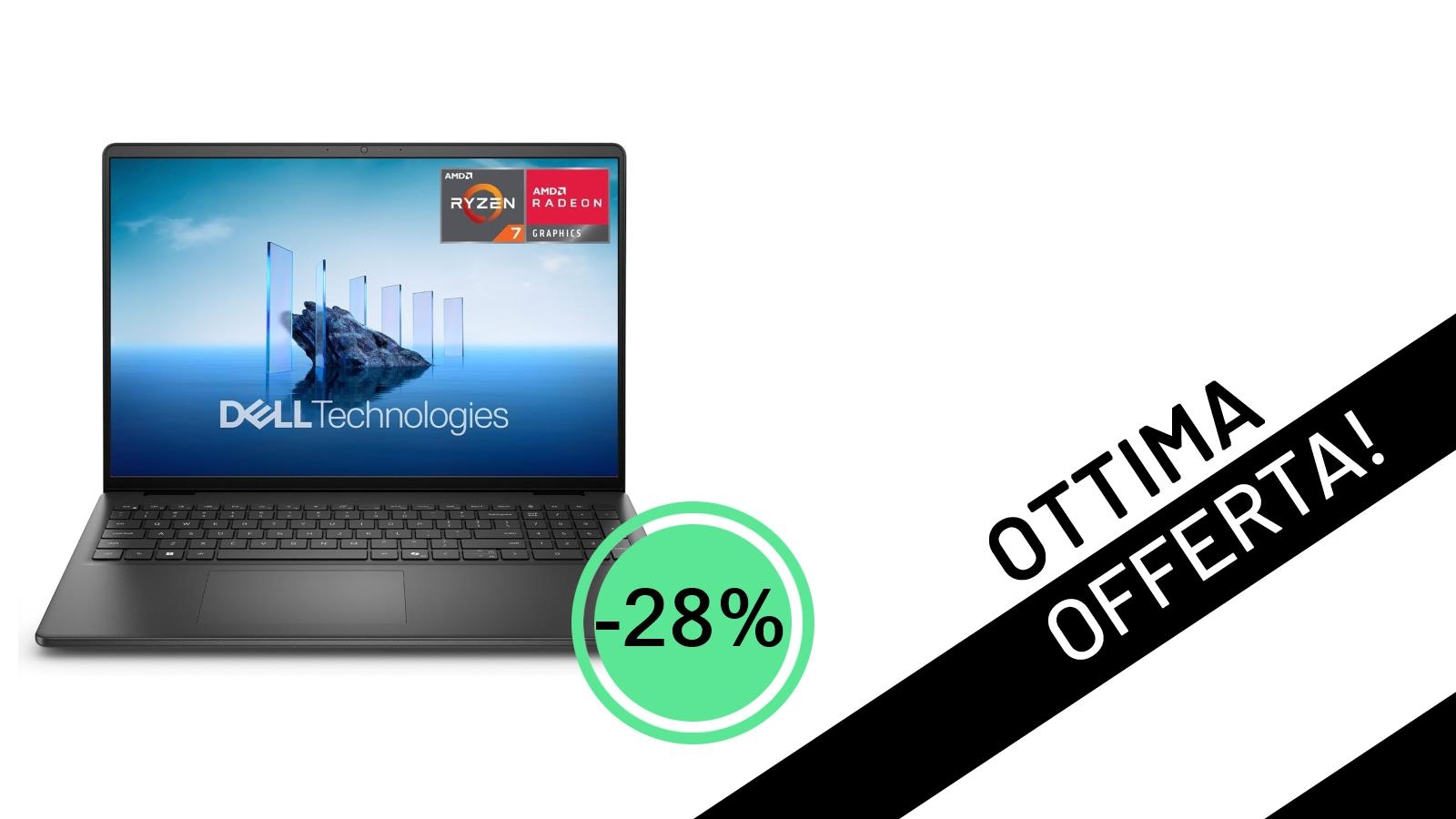 Offerta Lampo: Il Potente Dell 16 Laptop con Ryzen 7 e 1TB SSD Scontato del 28% a Soli 699€!