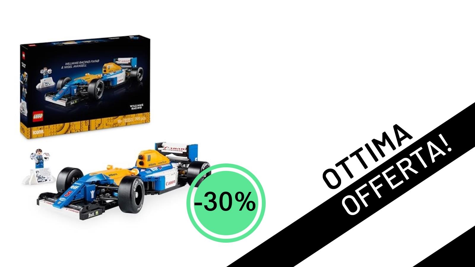 Ricrea la Leggenda della F1: LEGO Icons Williams FW14B di Nigel Mansell Scontata del 30% a Soli 55,99€!