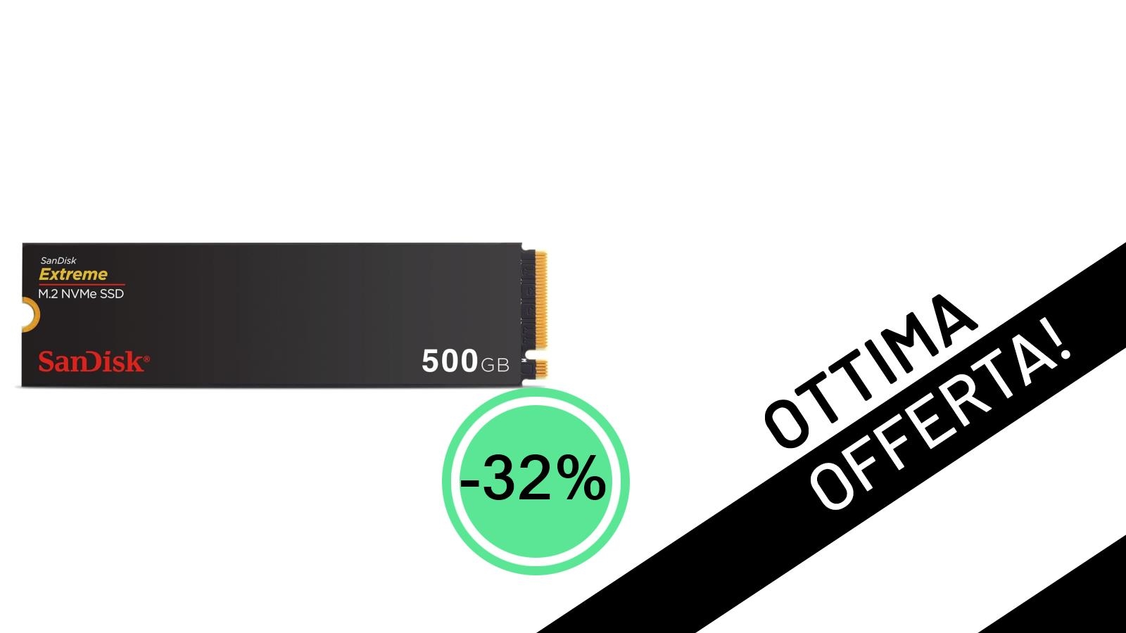 SanDisk Extreme 500GB: L'SSD NVMe PCIe Gen 4 a 5150 MB/s con Sconto Irripetibile del -32%!