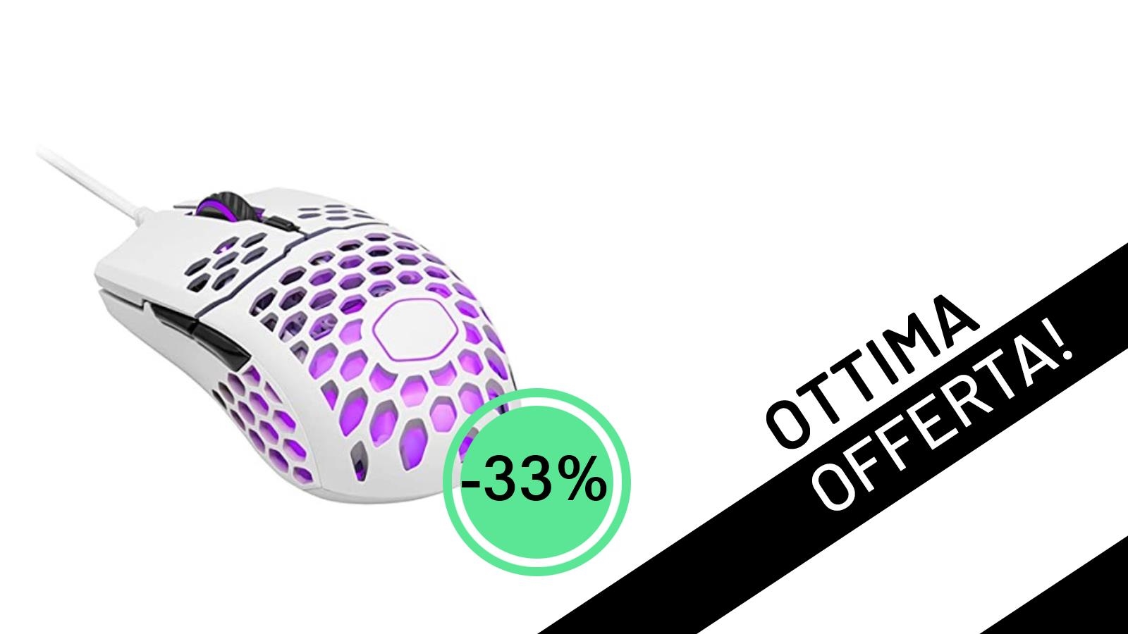 Mouse Gaming Cooler Master MM711: Leggerezza e Precisione al Minimo Storico con il 33% di Sconto!