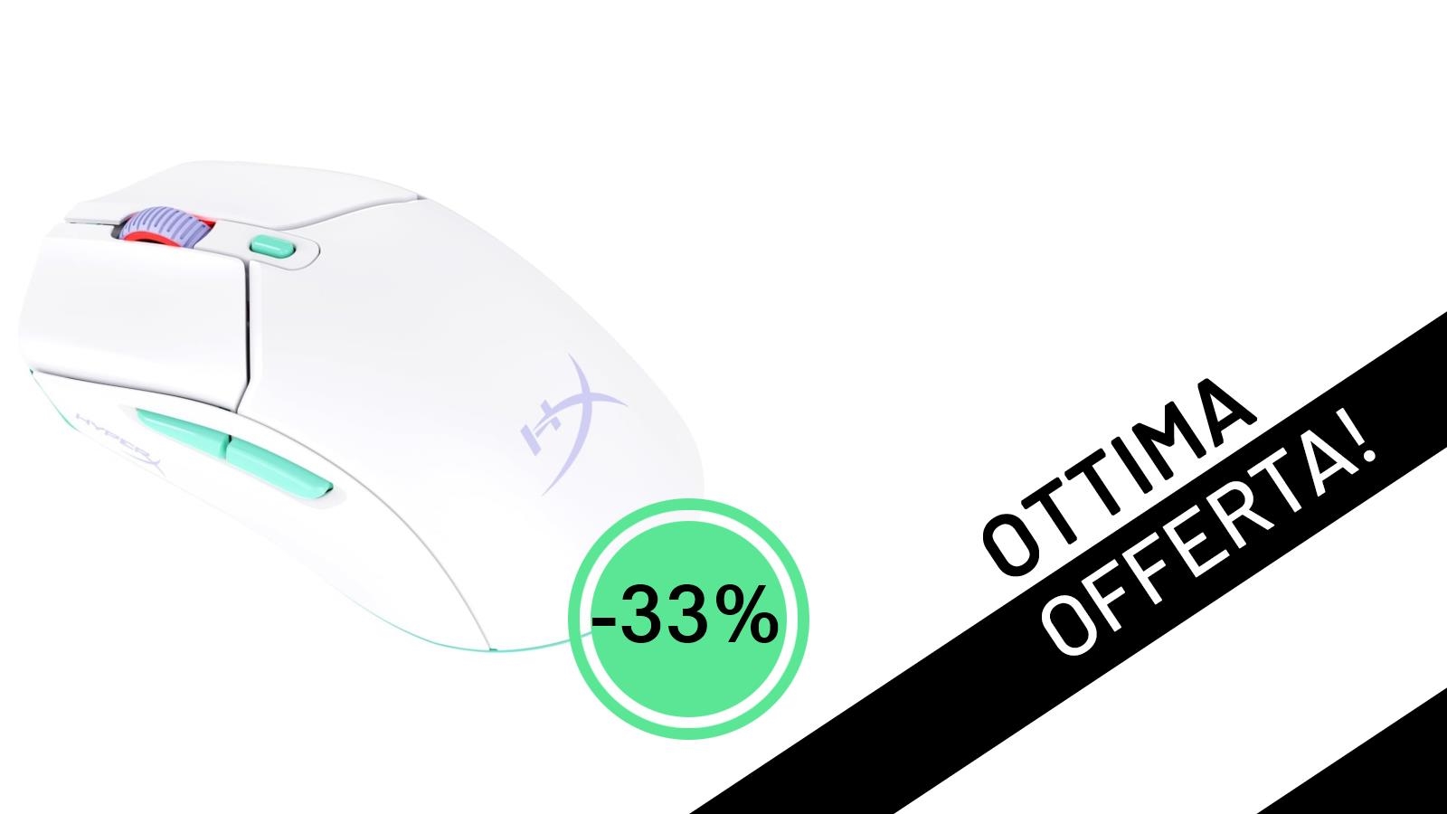 Il <strong>Mouse Gaming HyperX Pulsefire Haste 2 Core</strong> Scontato del 33%: Solo 39,99€!