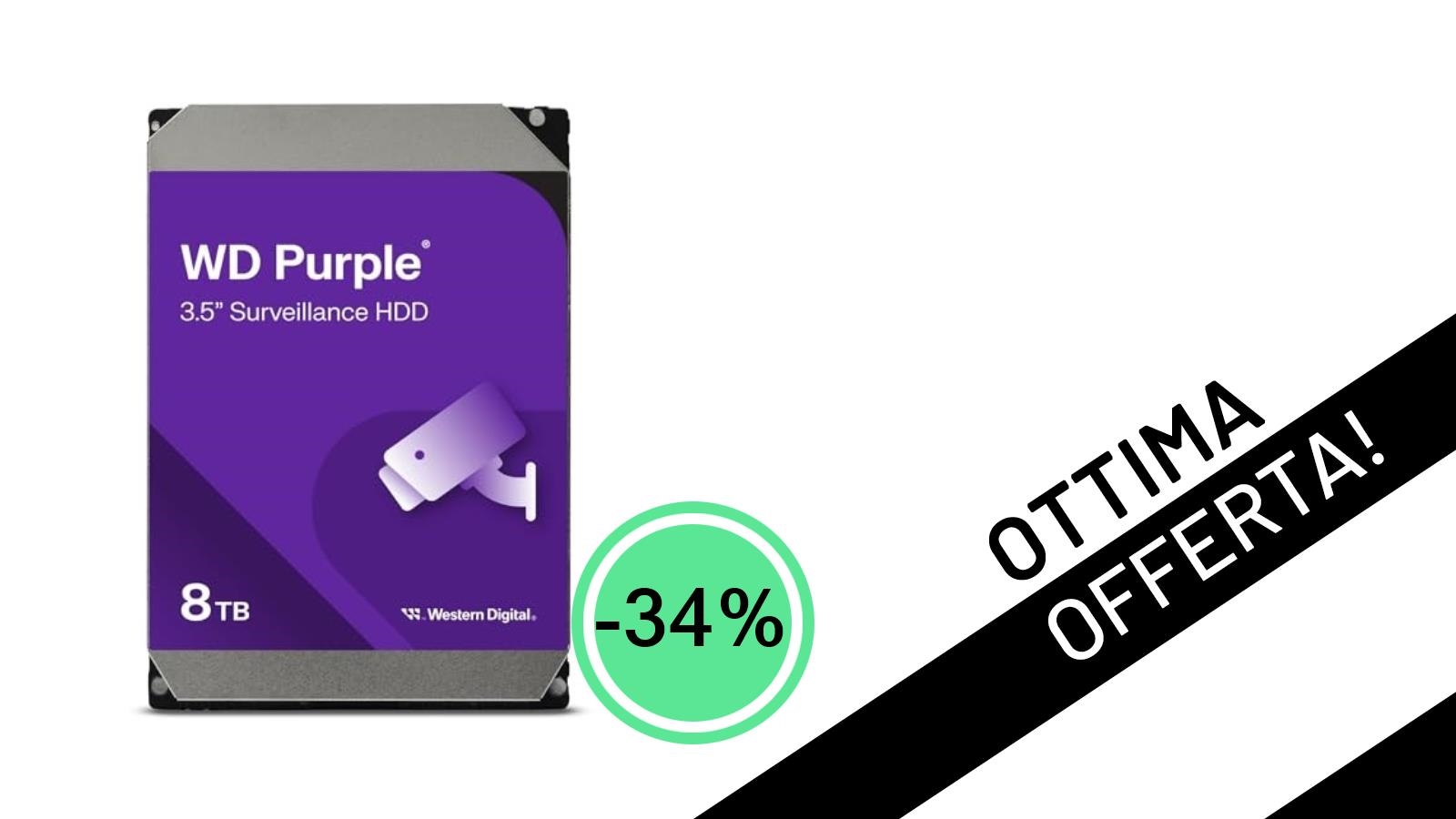 Super Offerta WD Purple: L'Hard Disk da 8TB per Videosorveglianza crolla al -34% su 243,00€!