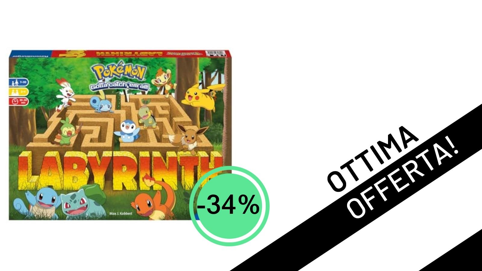 Ravensburger Labyrinth Pokémon: Un'offerta Imperdibile a soli 22,94€ con il 34% di Sconto!