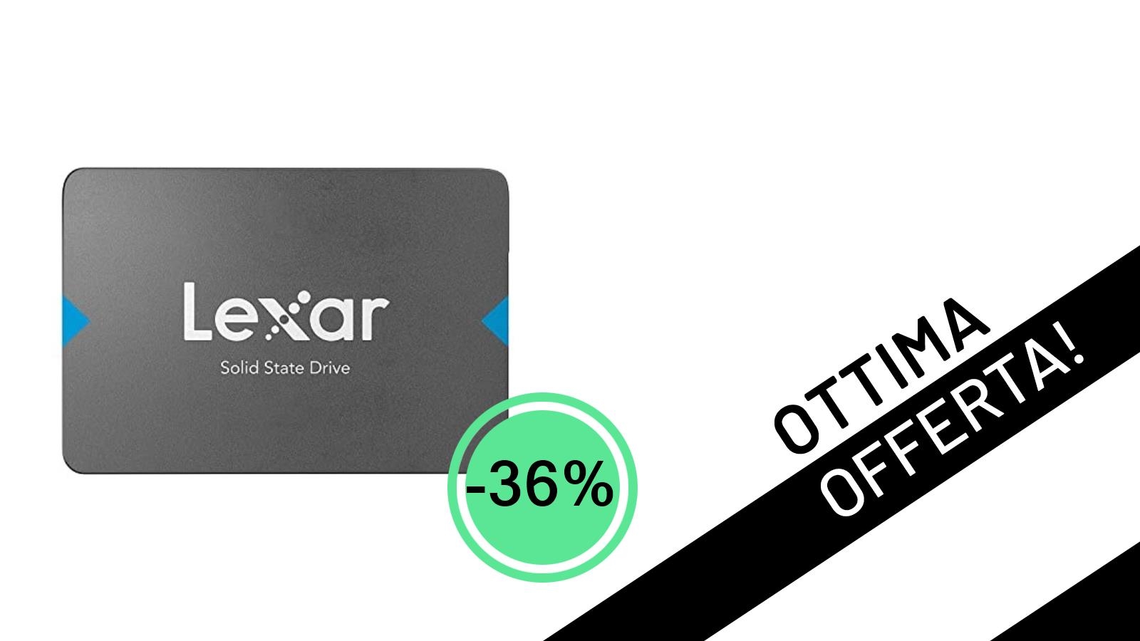 Massima Velocità a Prezzo Sbalorditivo: L'SSD Lexar NQ100 da 256GB Scontato del 36%!