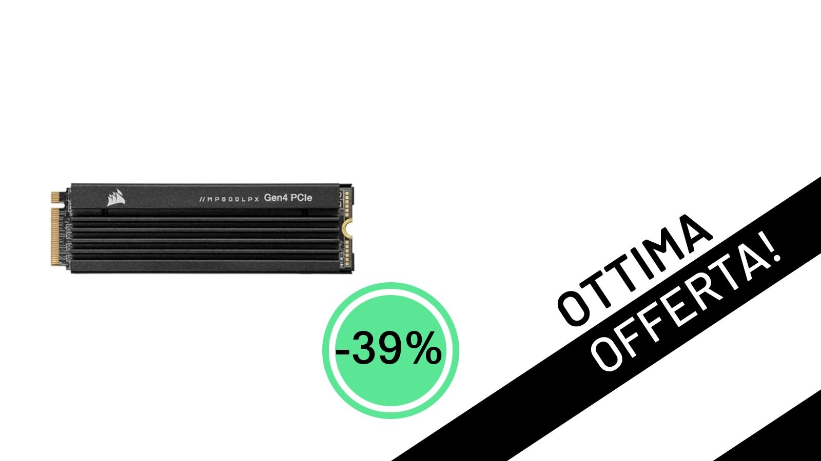 PS5 al Top: L'SSD Corsair MP600 PRO LPX 1TB con Velocità Spaziali Scontato del -39%!