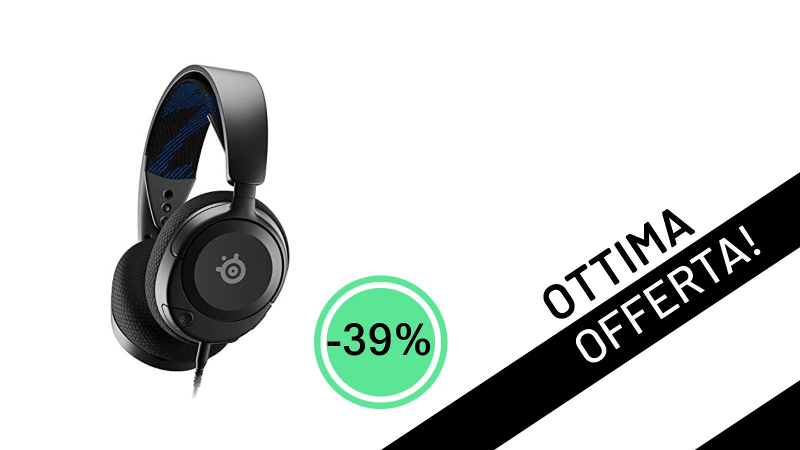 SteelSeries Arctis Nova 1P: Cuffie Gaming Multisistema in offerta imperdibile a soli 42,49€!