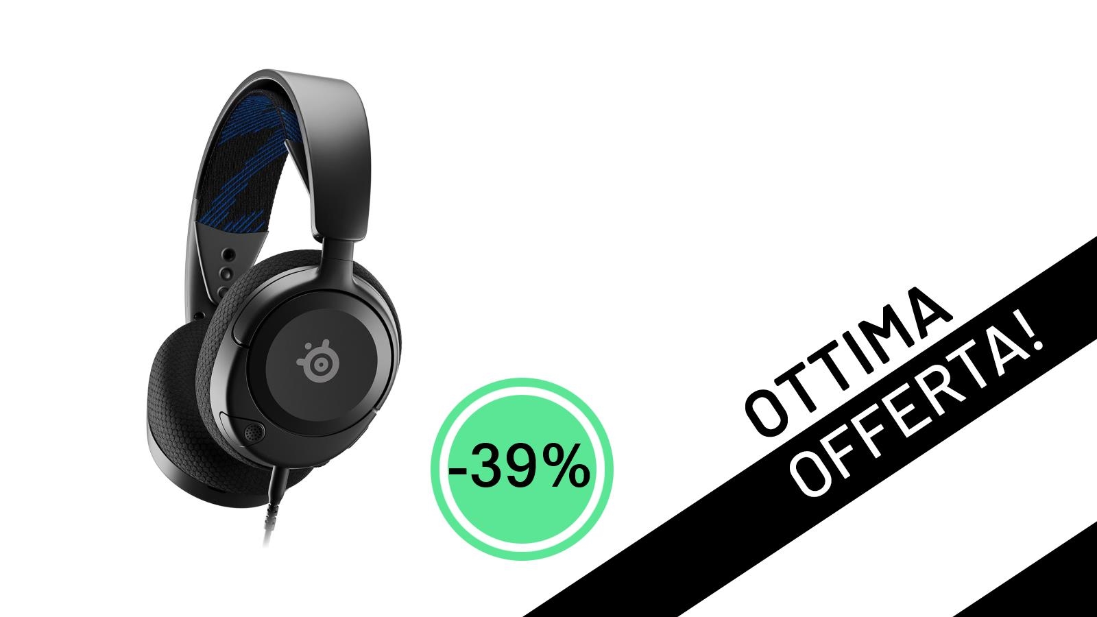SteelSeries Arctis Nova 1P: Cuffie Gaming Multisistema in offerta imperdibile a soli 42,49€!