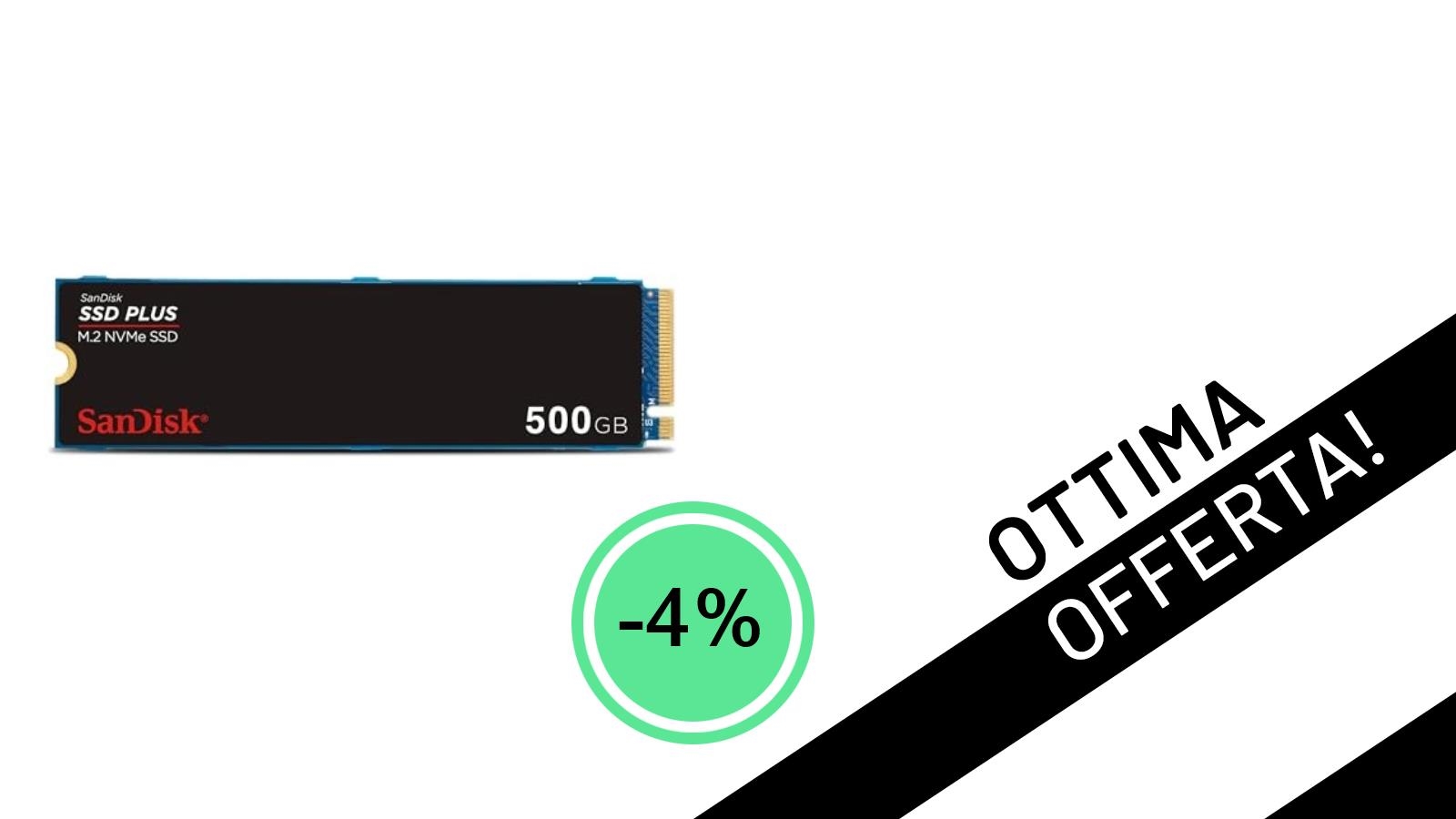 SanDisk SSD Plus 500GB: Velocità PCIe Gen 4 a un prezzo imperdibile di 87,99€!