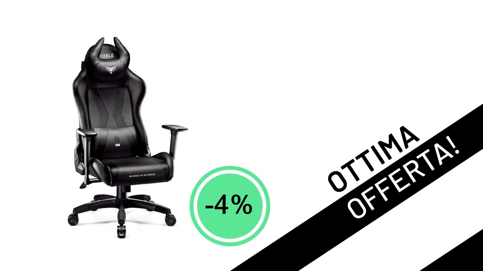 OFFERTA IMPERDIBILE: La Sedia Gaming DIABLO X-Horn XL al -4% per il tuo setup da sogno!