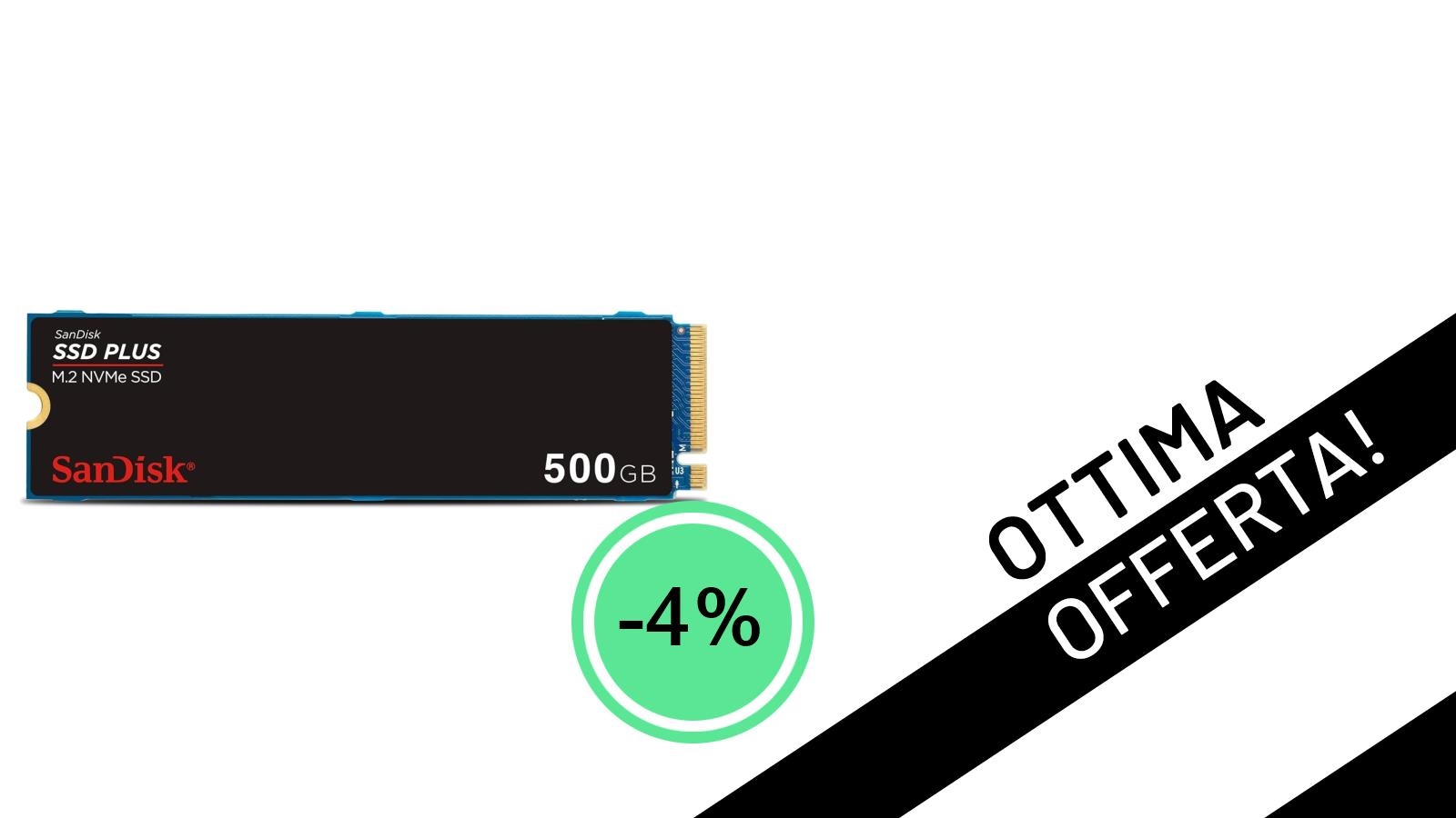 SanDisk SSD Plus 500GB: Velocità PCIe Gen 4 a un prezzo imperdibile di 87,99€!