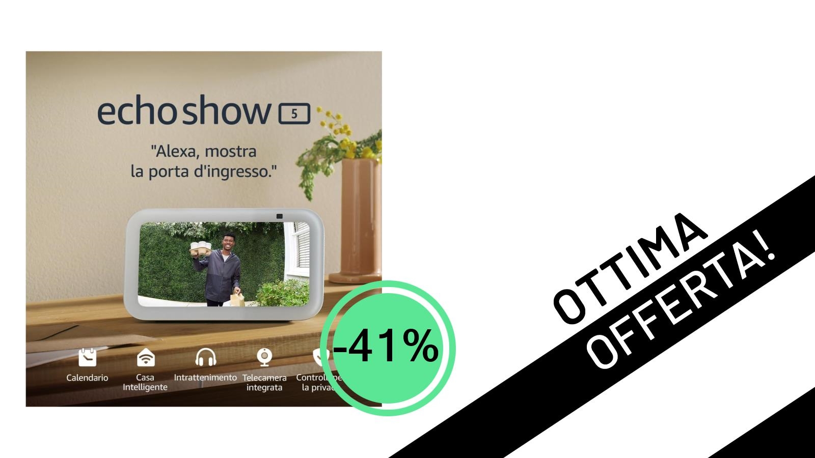 Offerta Lampo su Amazon: Echo Show 5 (Ultimo Modello) Scontato del 41% a Soli 64,99€!