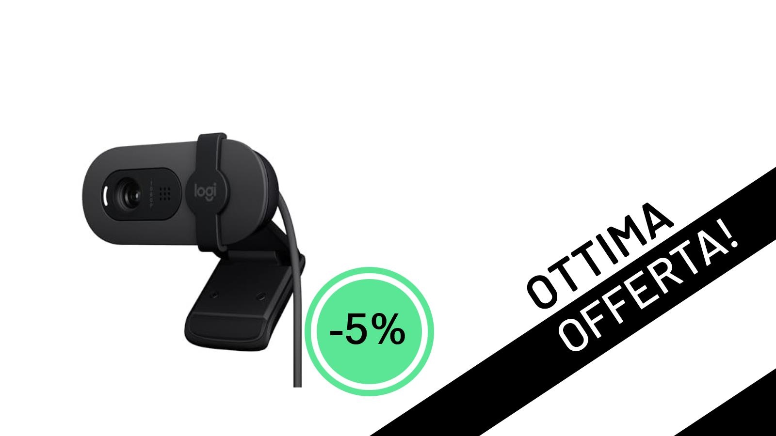 La Logitech Brio 100 Full HD per riunioni e streaming è tua a un prezzo incredibile!