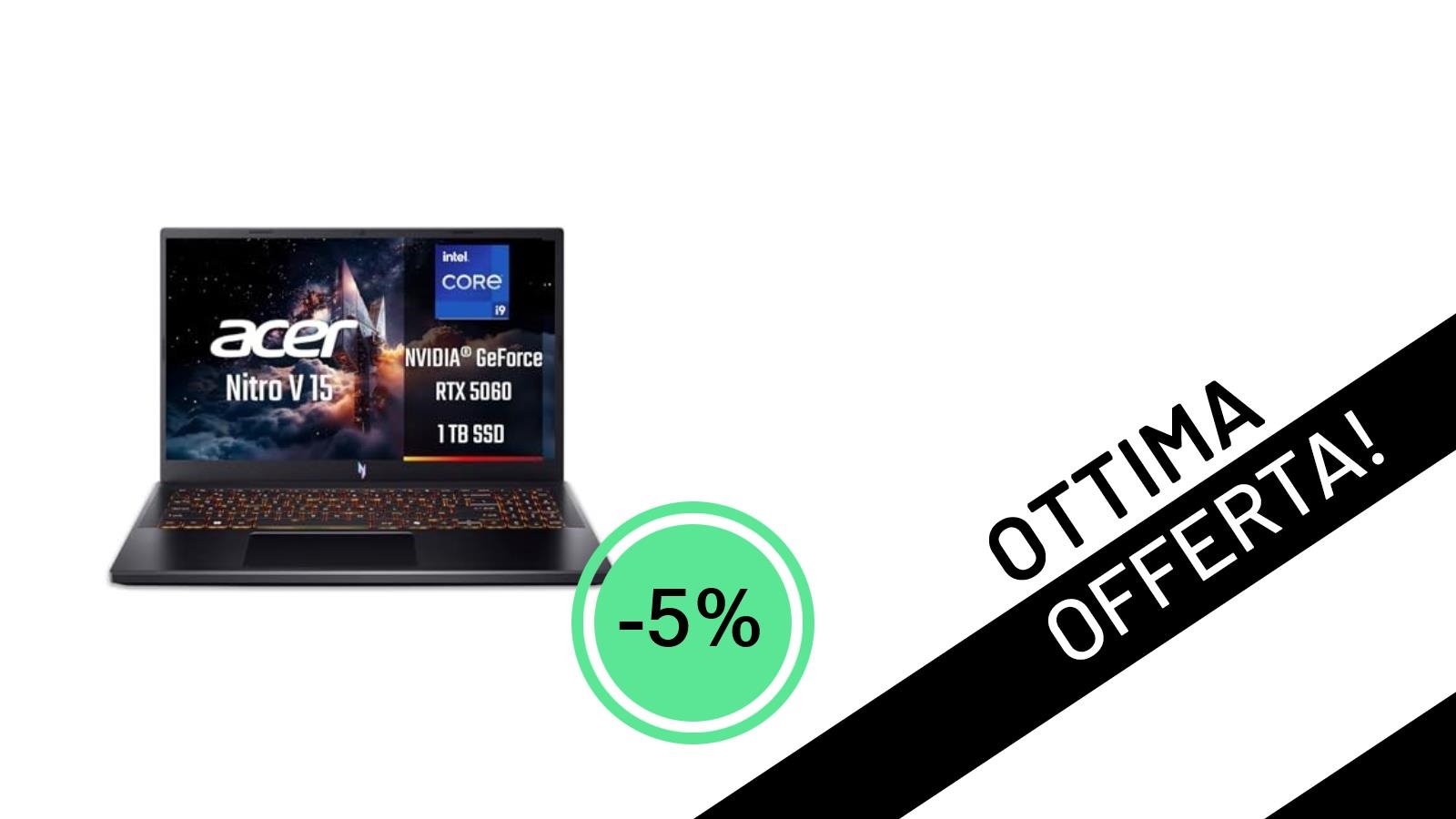 Acer Nitro V 15: Il Notebook Gaming con RTX 5060 e i9-13900H in Offerta Imperdibile!