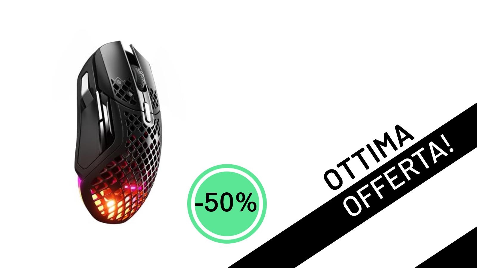 SteelSeries Aerox 5 Wireless: Il mouse gaming ultraleggero al 50% di sconto, un affare da non perdere!