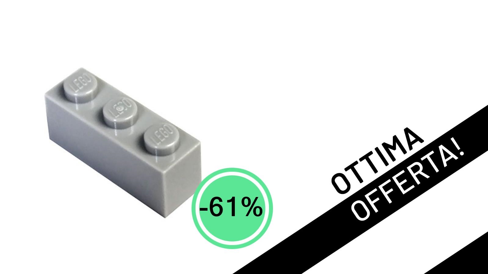 Affare LEGO Irripetibile: 20 Mattoncini 1x3 Grigio Bluastro Chiaro con il 61% di Sconto!