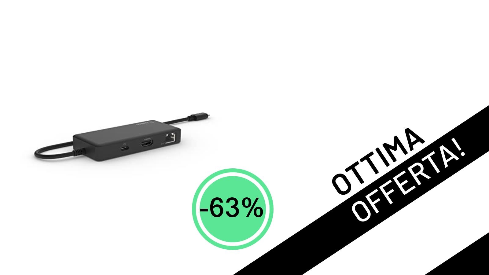 Affare IRRIPETIBILE: Hub USB Belkin 5 in 1 per Chromebook con HDMI 4K a soli 29,99€ (-63%)!