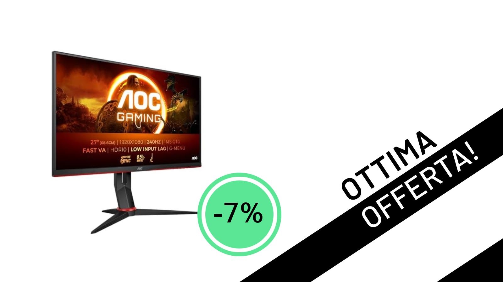 Un'occasione imperdibile per i gamer: il monitor AOC Gaming 27G2ZN3 a un prezzo stracciato!