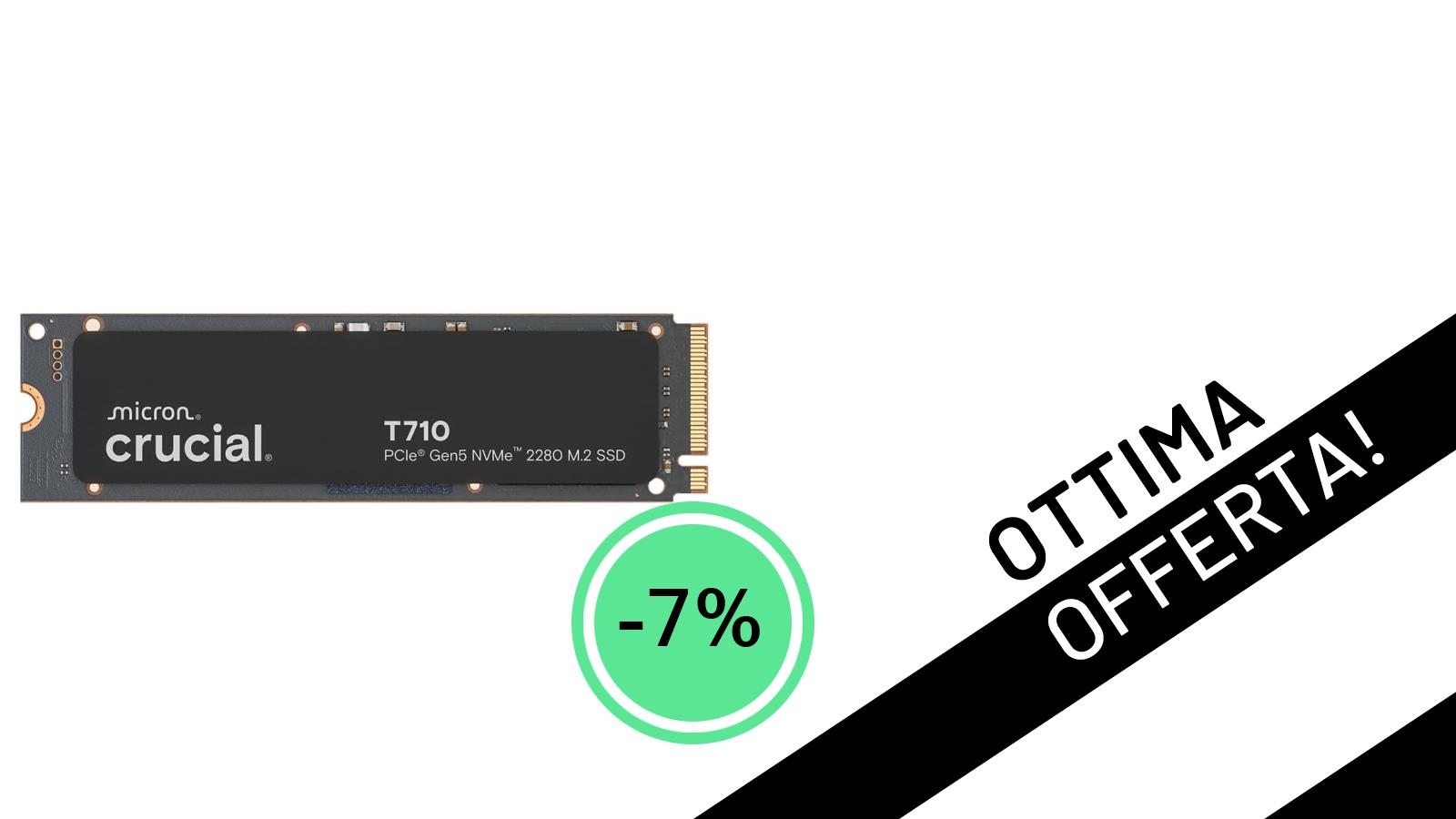 Offerta Imperdibile: Il Crucial T710 SSD 4TB Gen5 Sfreccia a 499,99€!