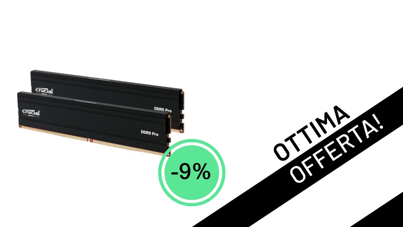 Potenzia il tuo PC: RAM Crucial Pro DDR5 32GB a un prezzo incredibile con il -9%!